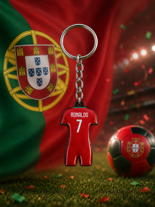 Ronaldo #7 Portugal Home Jersey Keychain