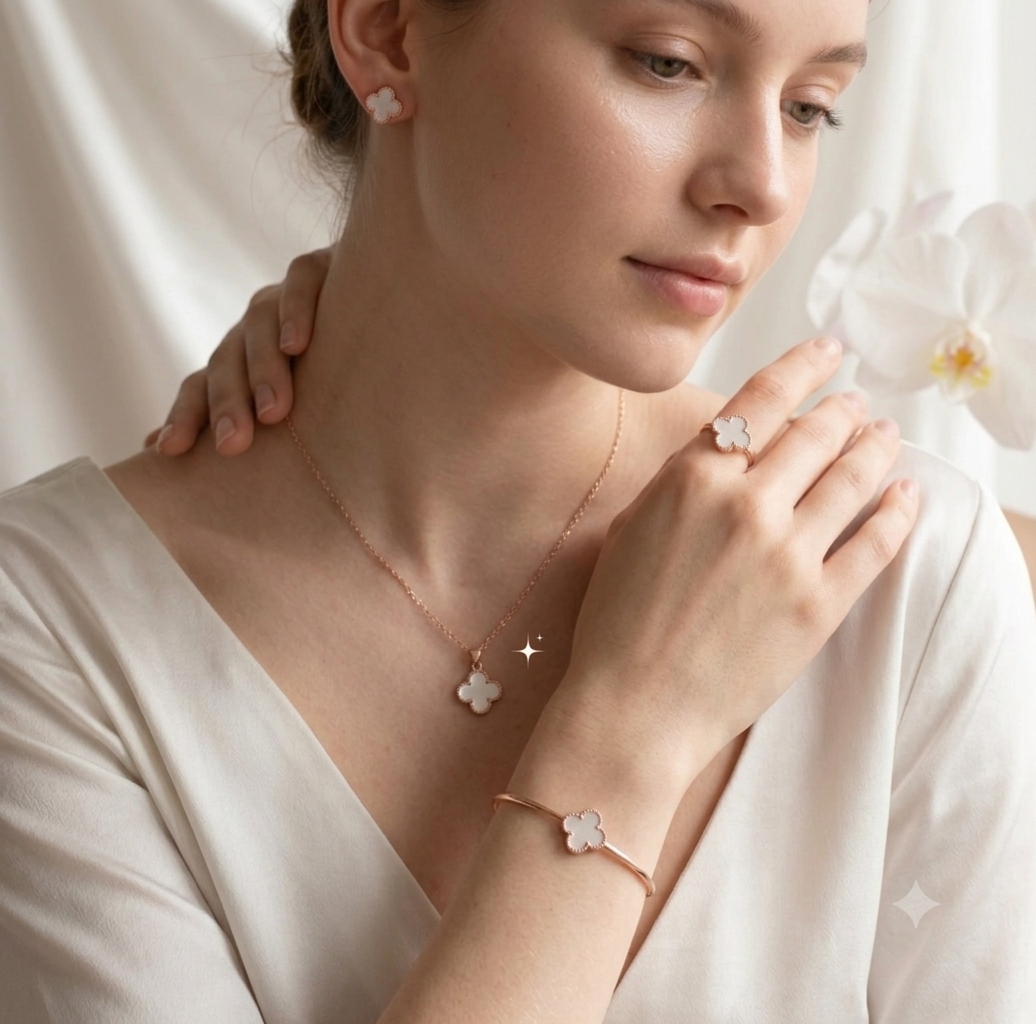Anti Tarnish Jewellery Latest Styling Clover Jewelry Set X3622622