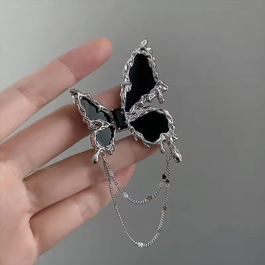 Black Memorial Black Butterfly Brooches pin S4808128