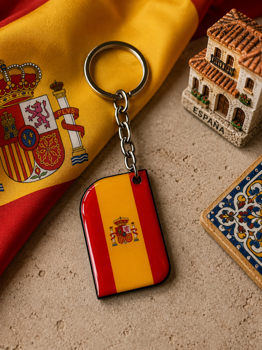 Spain Flag Keychain – National Flag Key Ring