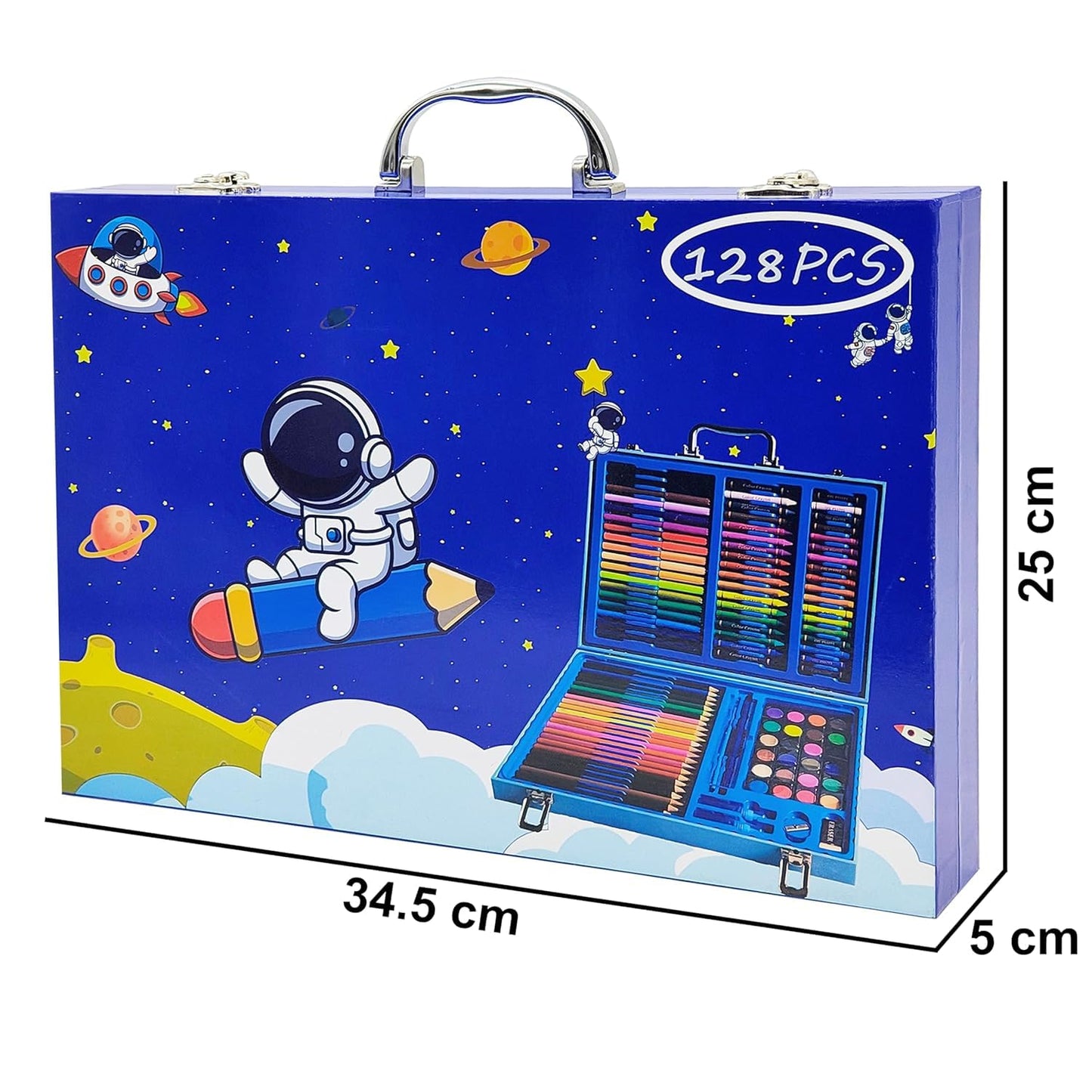 128-Piece Kids Art & Drawing Set in Portable Carry Case