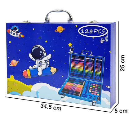 128-Piece Kids Art & Drawing Set in Portable Carry Case