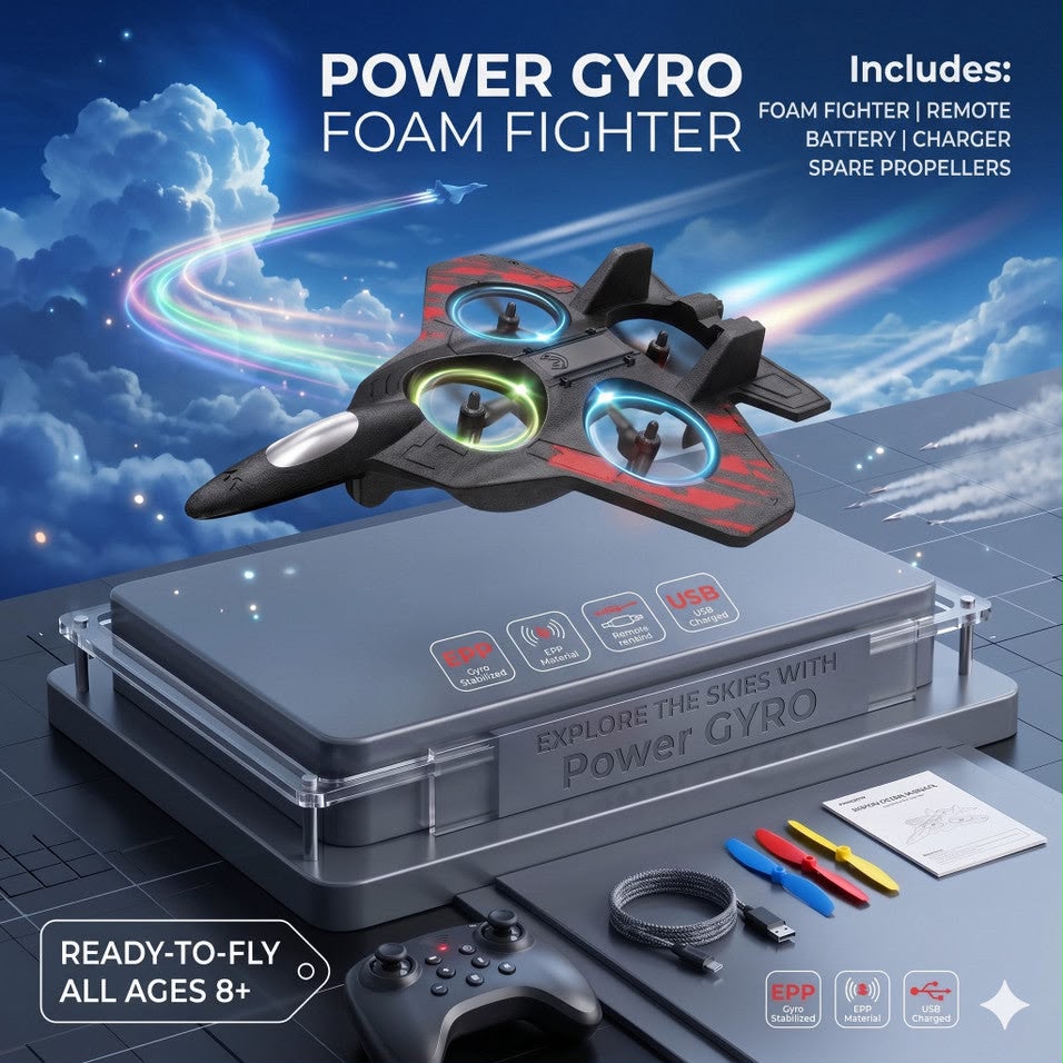 Power Gyro Propeller R/C Foam Fighter Aircraft | 2.4GHz Remote Control Foam Aircraft