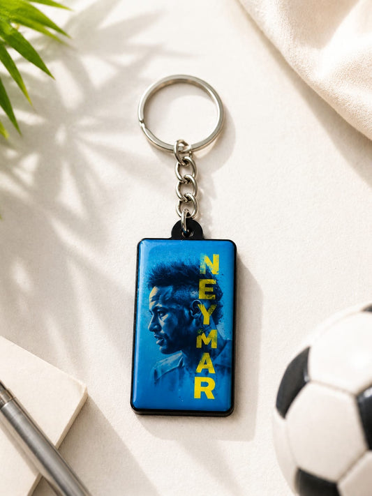 Neymar Football Legend Keychain – Premium Rectangular Key Ring