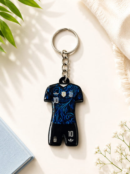Argentina No. 10 Football Jersey Keychain – Messi Inspired Mini Shirt Key Ring