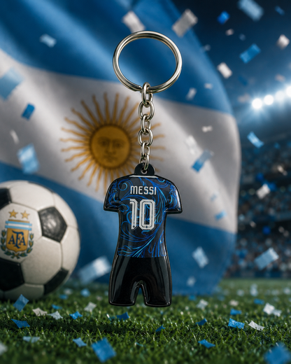 Argentina No. 10 Football Jersey Keychain – Messi Inspired Mini Shirt Key Ring