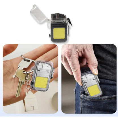 Rechargeable COB Torch Waterproof Dual ARC Lighter – LED Flashlight with Mini Work Light & Plasma Lighter