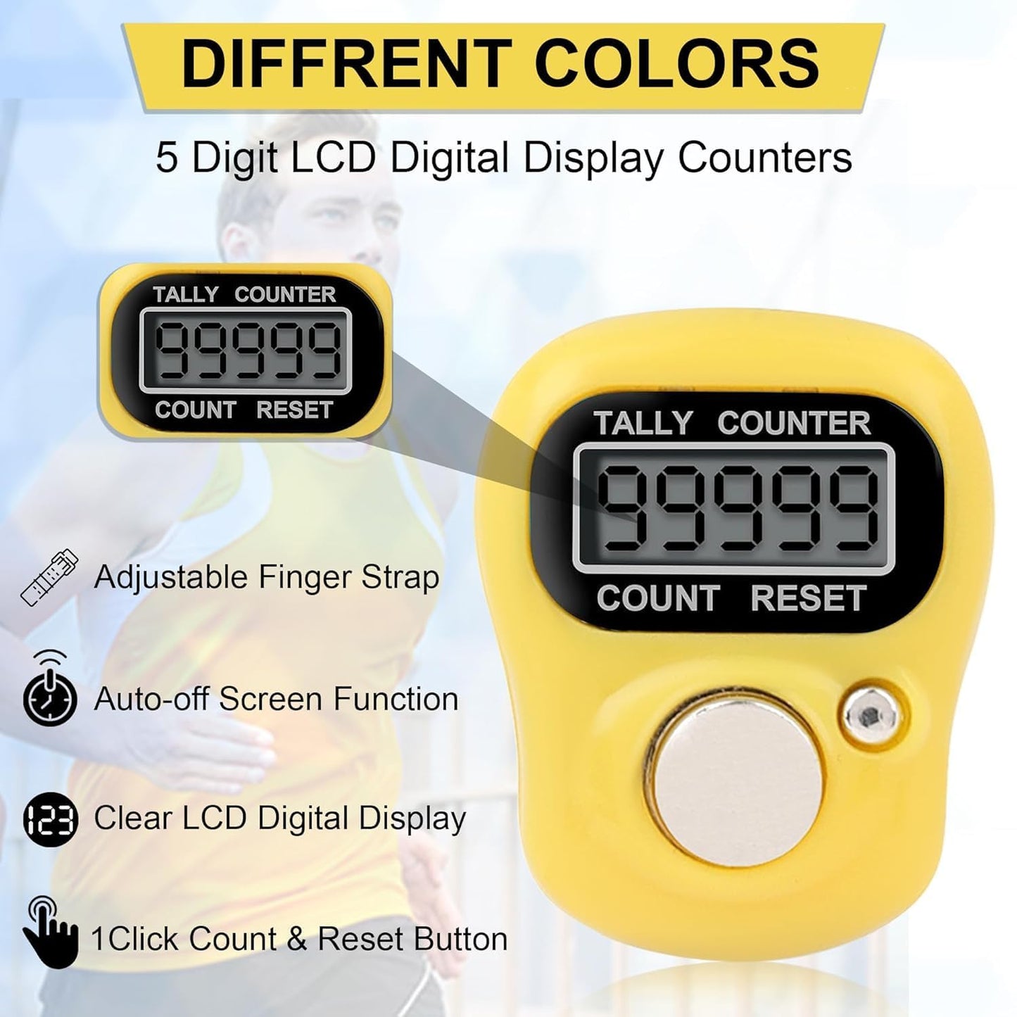 Finger Ring Digital Tally Counter with Led Display | Counter for Japa, Prayer