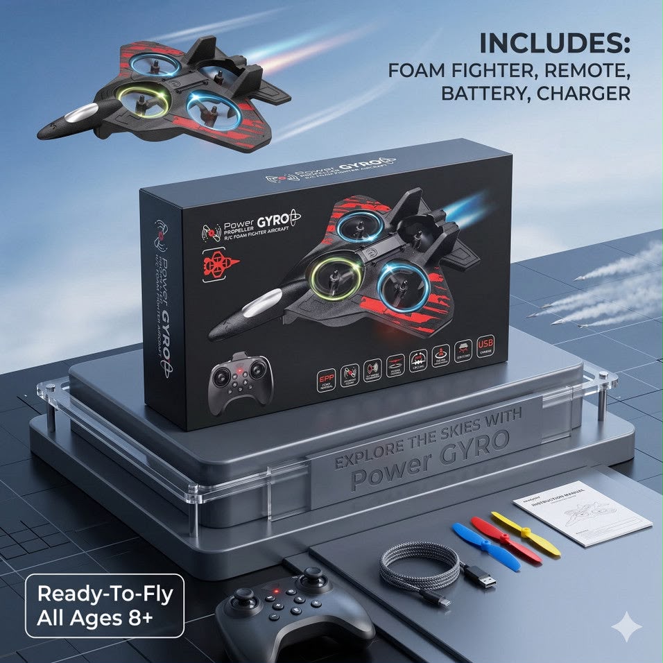 Power Gyro Propeller R/C Foam Fighter Aircraft | 2.4GHz Remote Control Foam Aircraft