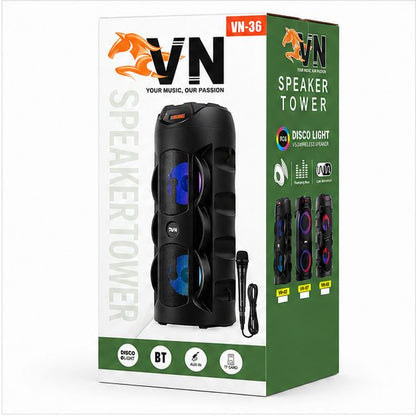 SpeakerTower 30W Bluetooth Party Speaker with RGB Disco Lights VN-36