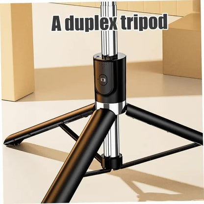 R1S-L Mini LED Fill Light 3-in-1 Tripod Selfie Stick – Multifunctional Aluminum Stand for Vlogging, Photography & Videography, Compatible with All Smartphones