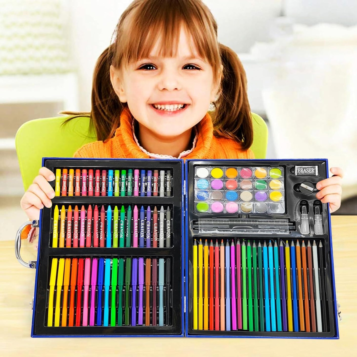 128-Piece Kids Art & Drawing Set in Portable Carry Case