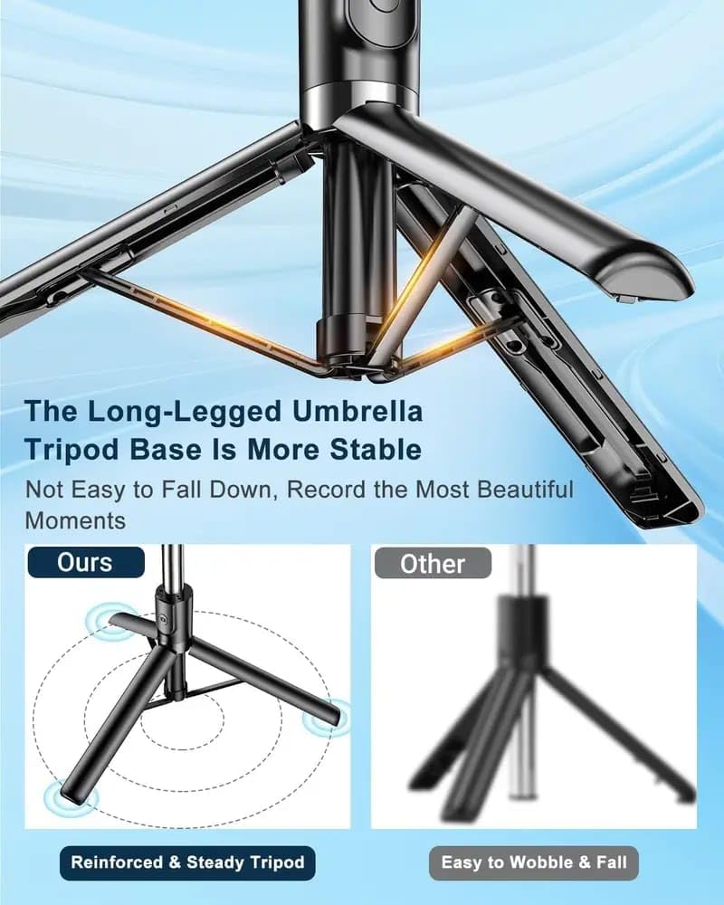 R1S-L Mini LED Fill Light 3-in-1 Tripod Selfie Stick – Multifunctional Aluminum Stand for Vlogging, Photography & Videography, Compatible with All Smartphones