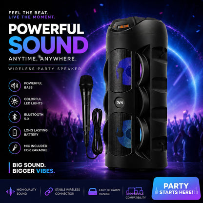 SpeakerTower 30W Bluetooth Party Speaker with RGB Disco Lights VN-36
