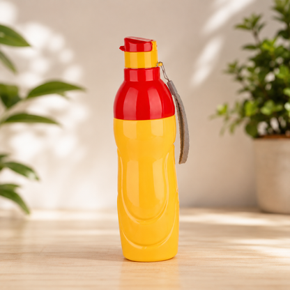 CoolJoy 1000ml Plastic Water Bottle with Carry Strap | Leakproof Sports Bottle