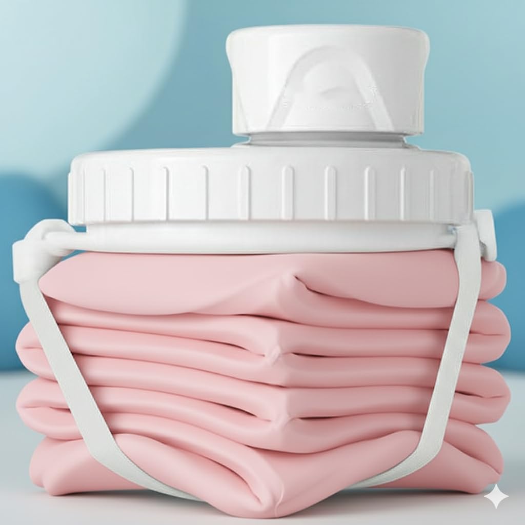 Foldable Silicone Water Bottle 600ml | Leak-Proof & BPA-Free
