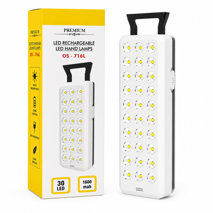 Osring OS-716L Rechargeable LED Emergency Light – 30 LED Portable Hand Lamp