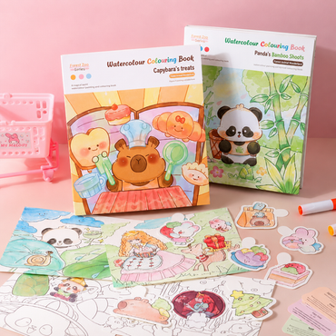Watercolour Colouring Book With Paints (Assorted)