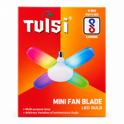 Tulsi Mini Fan Blade LED Bulb | Foldable 4 Blade Ceiling Light