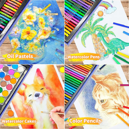 128-Piece Kids Art & Drawing Set in Portable Carry Case