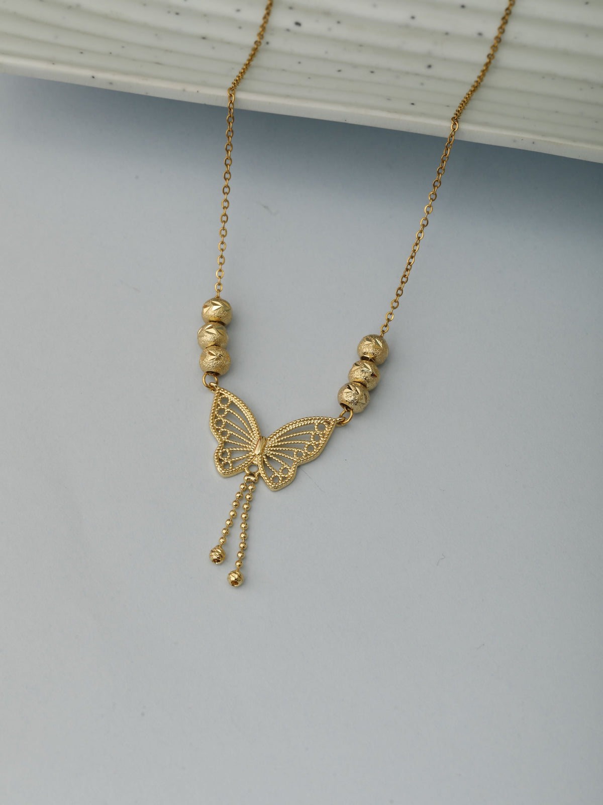 Elegant Gold-Plated Butterfly Locket Necklace