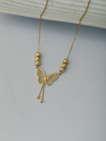 Elegant Gold-Plated Butterfly Locket Necklace
