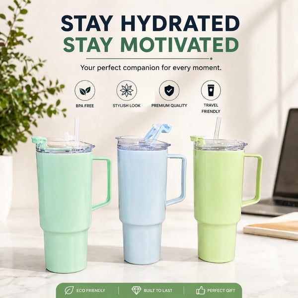 Travel Tumbler Mug – Large 1800ml Capacity with Leak-Proof Lid for Hydration