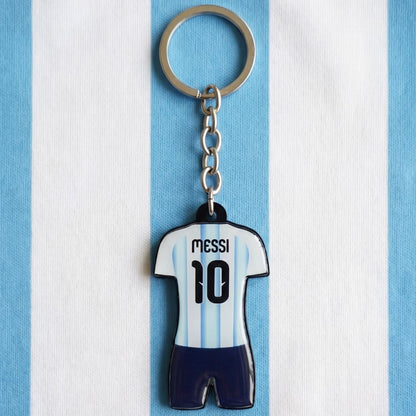 Argentina No. 10 Football Jersey Keychain – Messi Inspired Mini Shirt Key Ring