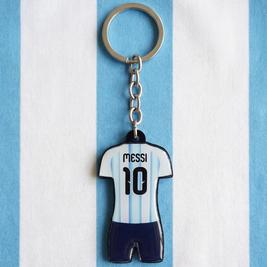 Argentina No. 10 Football Jersey Keychain – Messi Inspired Mini Shirt Key Ring