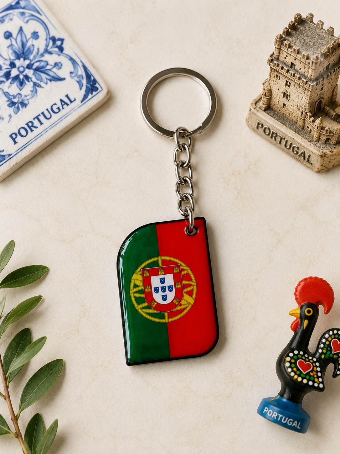 Portugal Flag Keychain – National Flag Key Ring