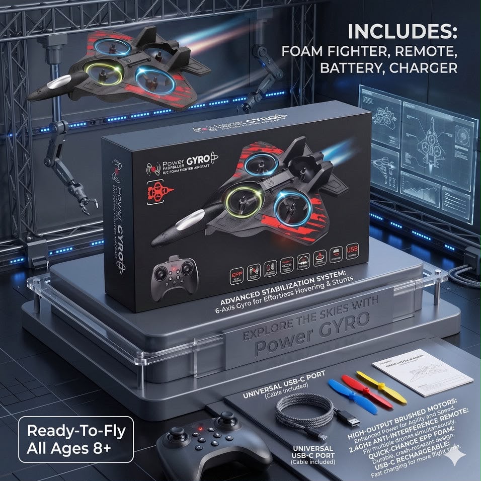 Power Gyro Propeller R/C Foam Fighter Aircraft | 2.4GHz Remote Control Foam Aircraft