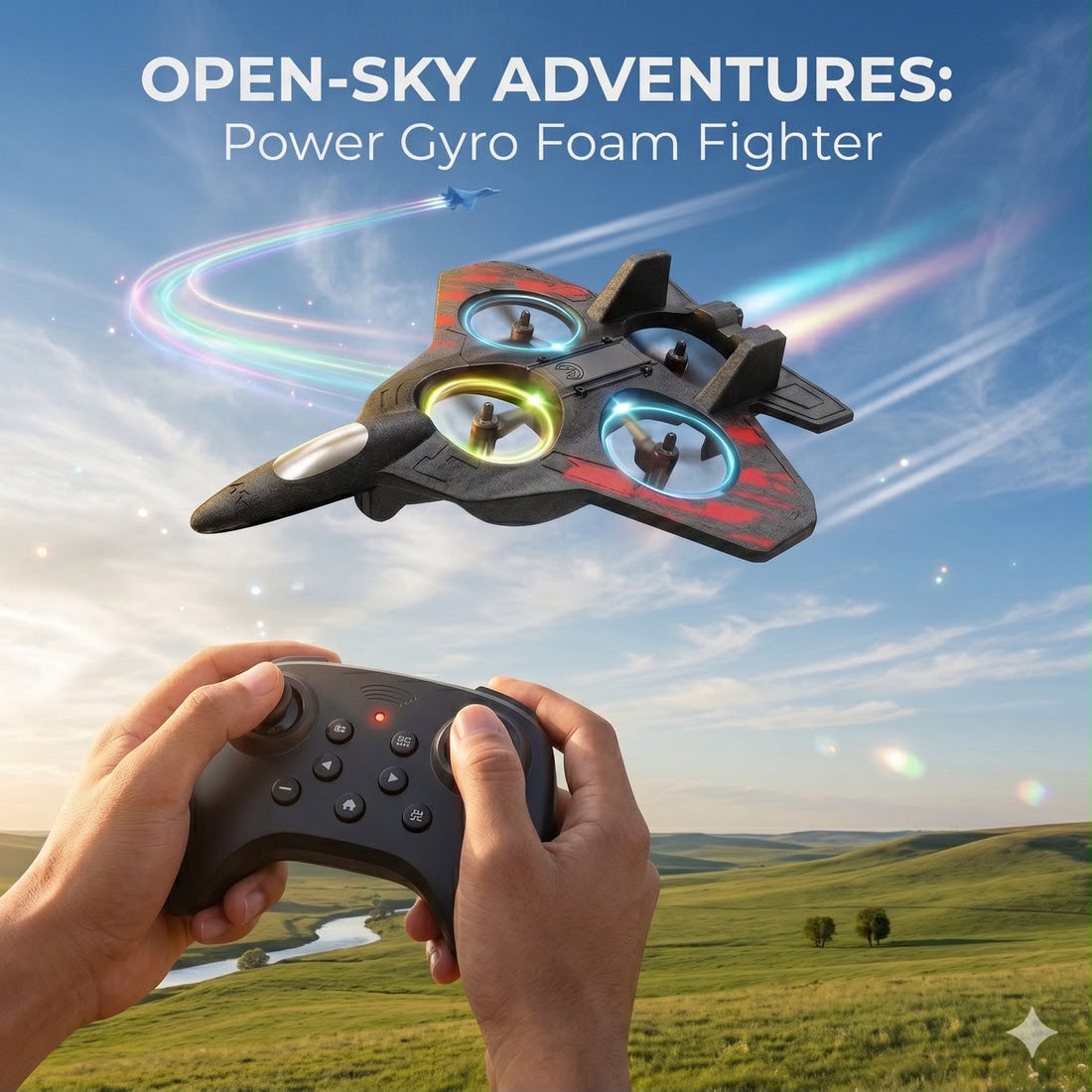 Power Gyro Propeller R/C Foam Fighter Aircraft | 2.4GHz Remote Control Foam Aircraft