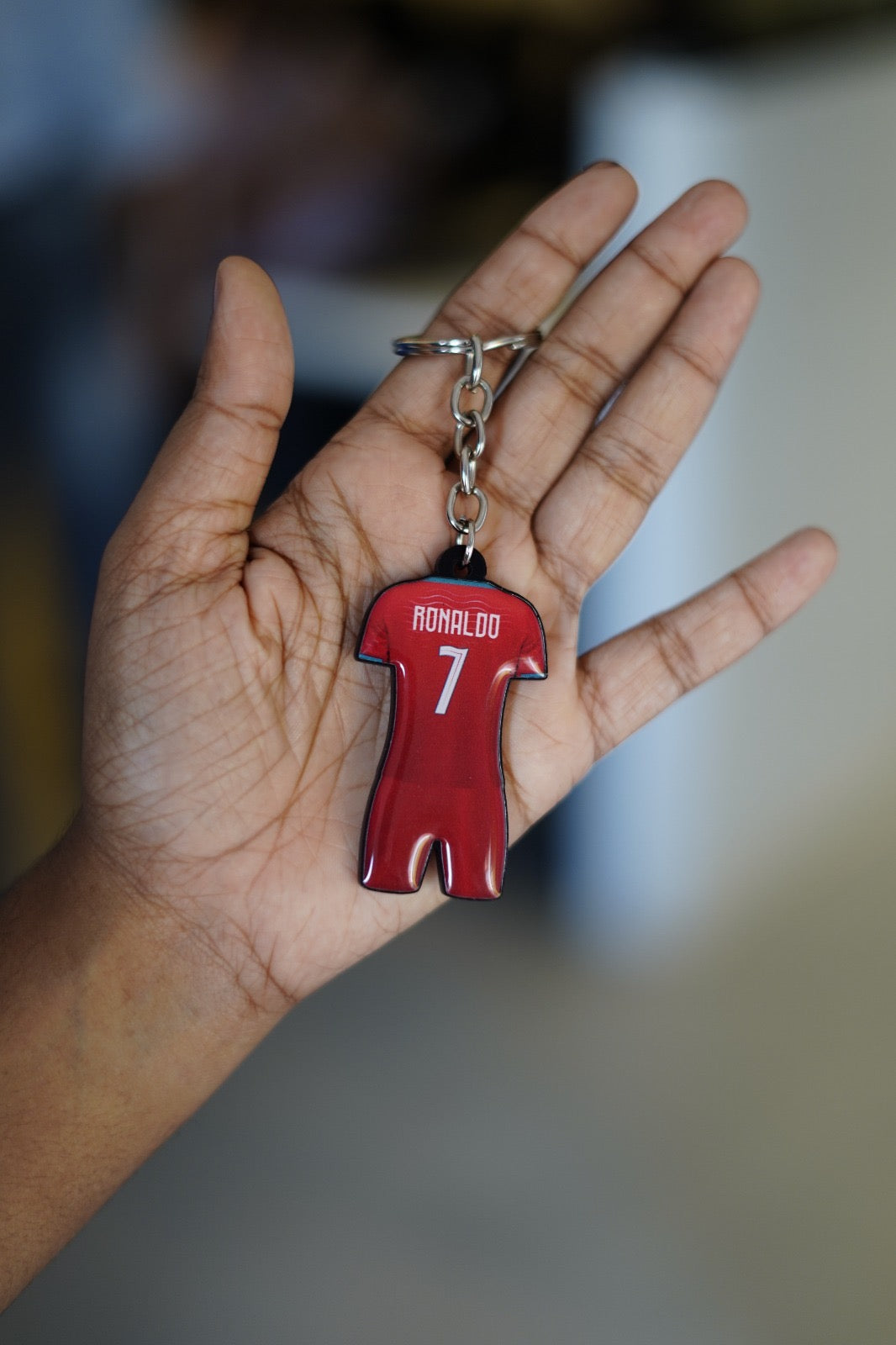 Ronaldo #7 Portugal Home Jersey Keychain