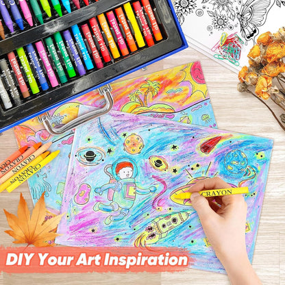 128-Piece Kids Art & Drawing Set in Portable Carry Case