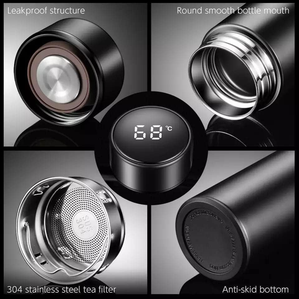 Smart Thermos Temperature Display Vacuum Bottle – 500ml