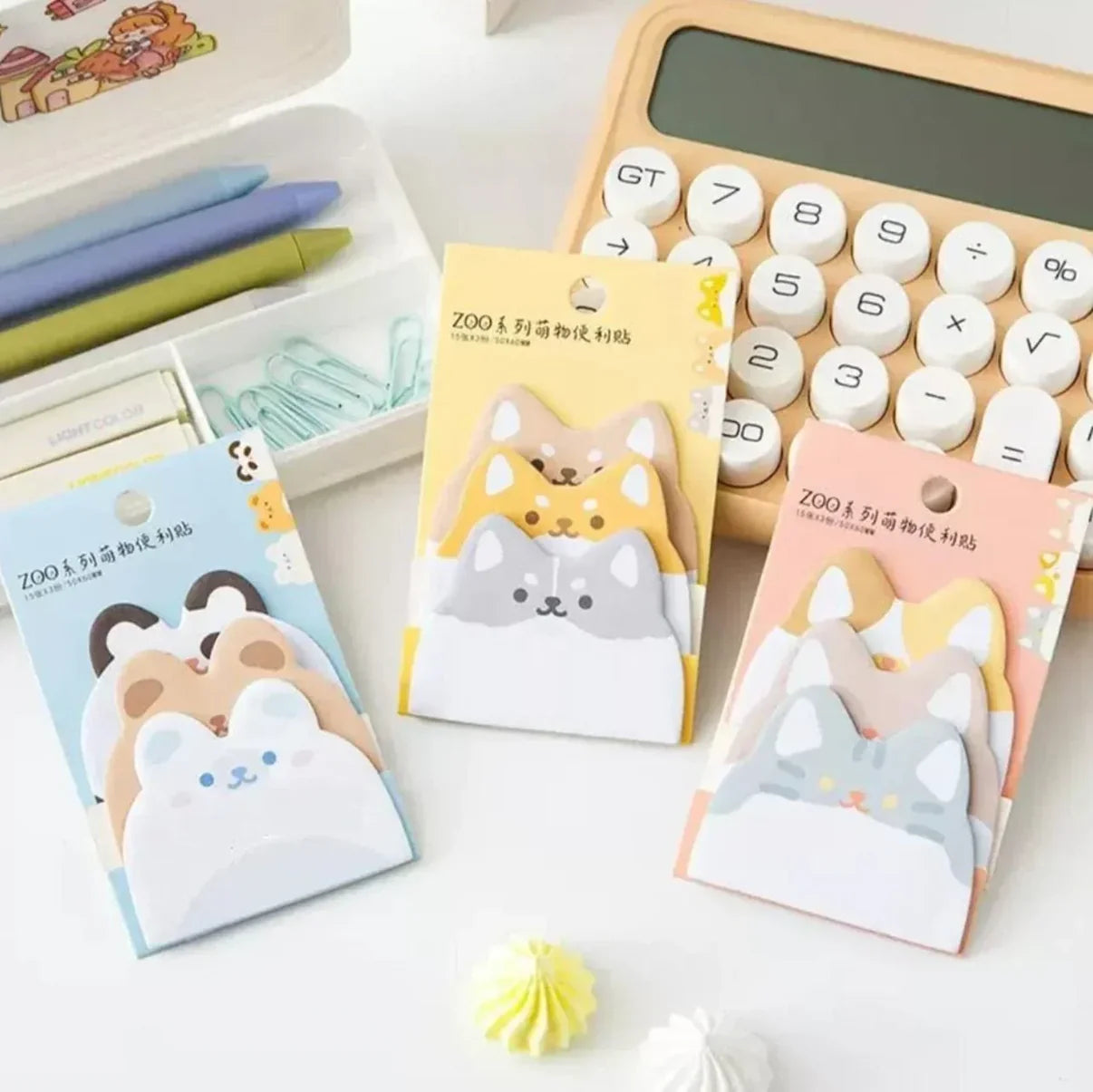 Kawaii Zoo Series Sticky Notes (Pack of 2)