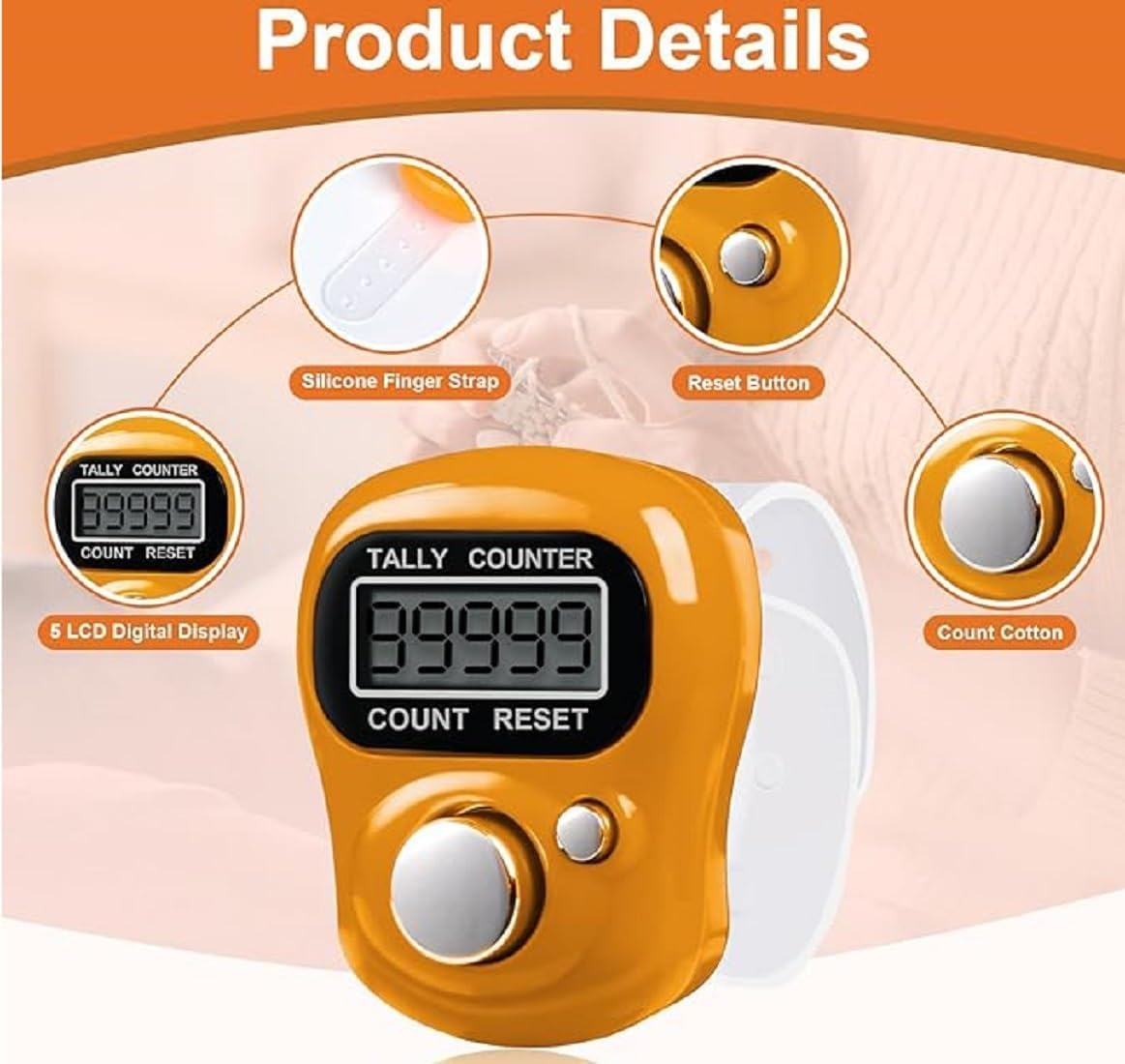 Finger Ring Digital Tally Counter with Led Display | Counter for Japa, Prayer