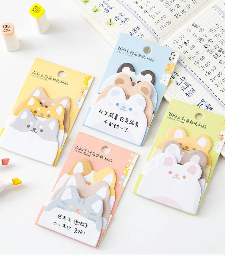 Kawaii Zoo Series Sticky Notes (Pack of 2)