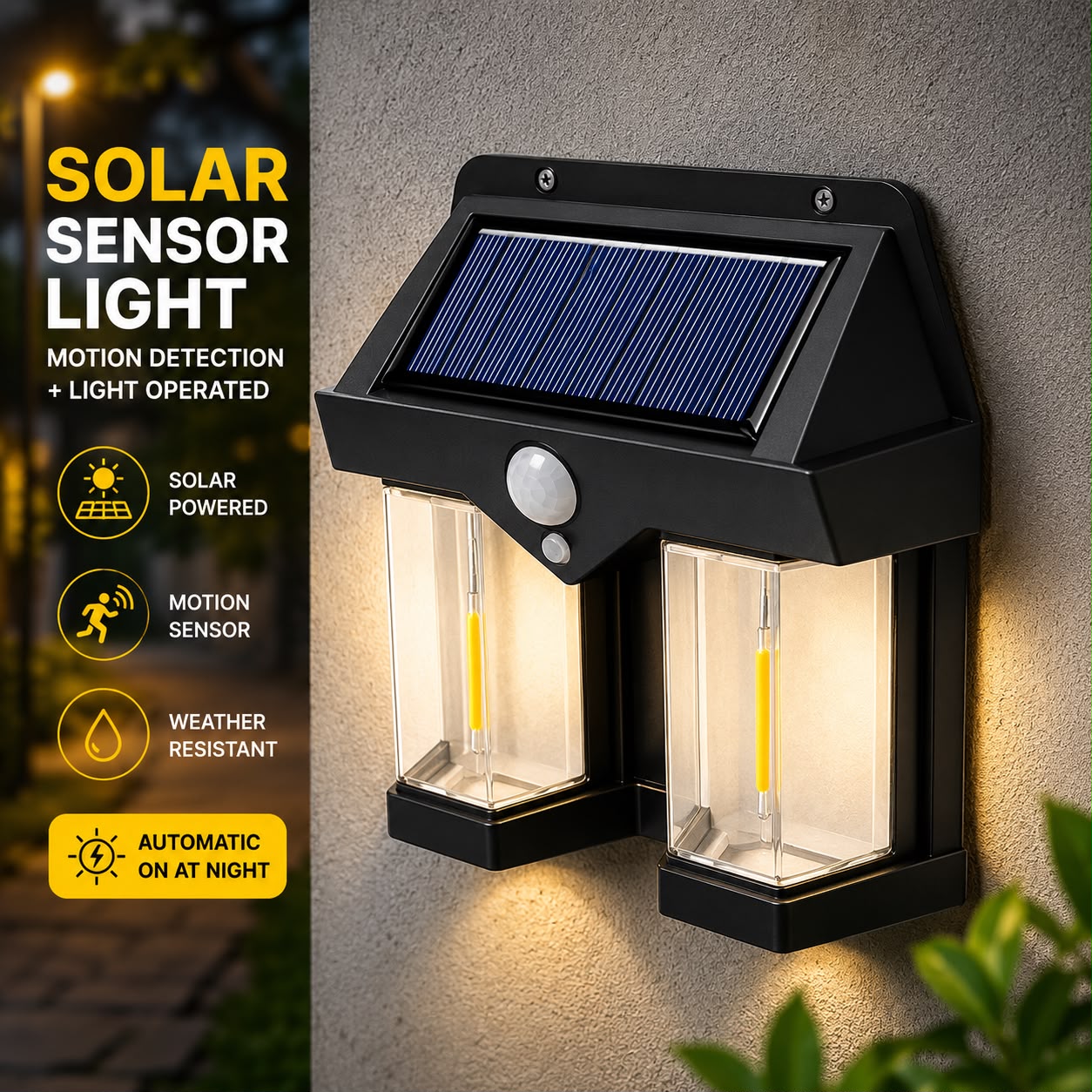 Solar Sensor Light CL-228 | Outdoor Wall Mounted LED Lamp