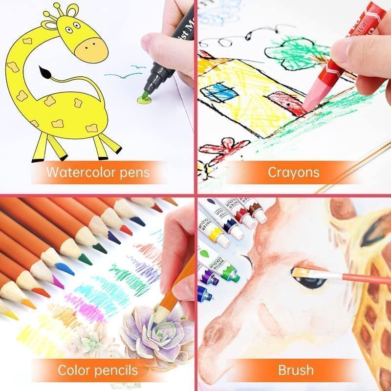 128-Piece Kids Art & Drawing Set in Portable Carry Case