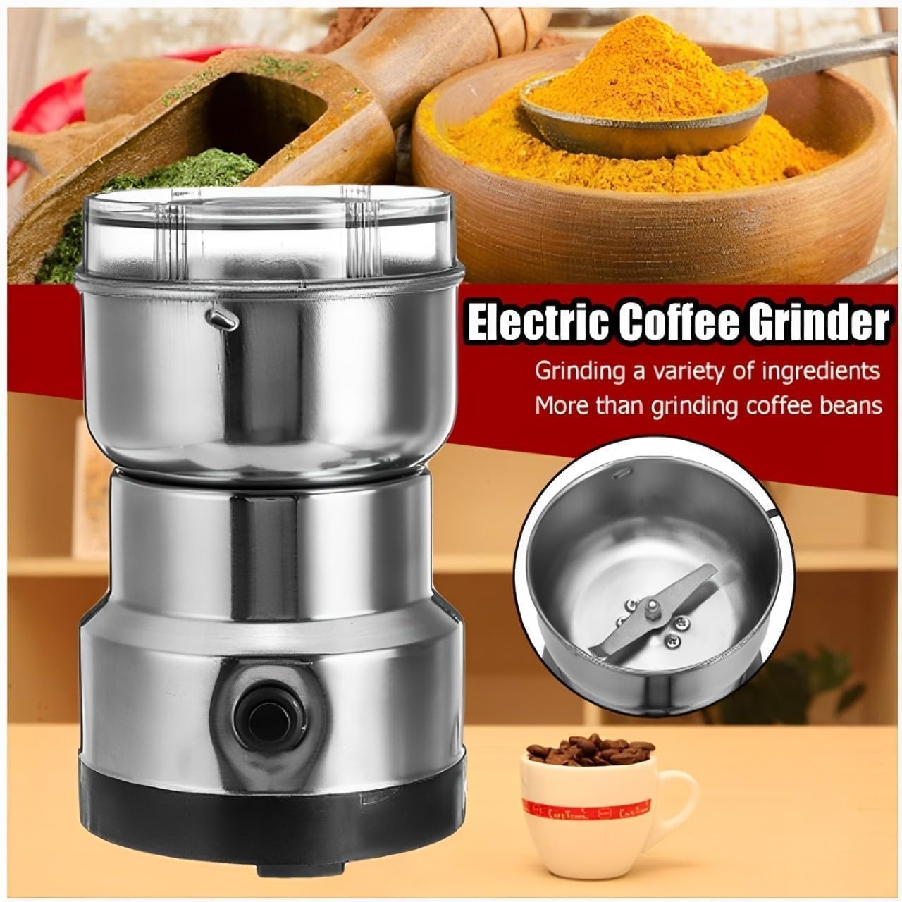 Mini Portable Electric Grinder for Coffee & Spices
