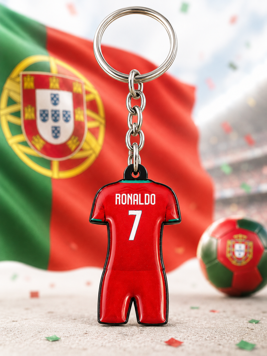 Ronaldo #7 Portugal Home Jersey Keychain