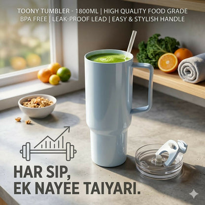 Travel Tumbler Mug – Large 1800ml Capacity with Leak-Proof Lid for Hydration
