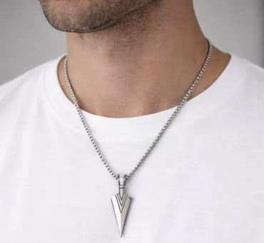 Minimalist Unisex Arrowhead Necklace Set