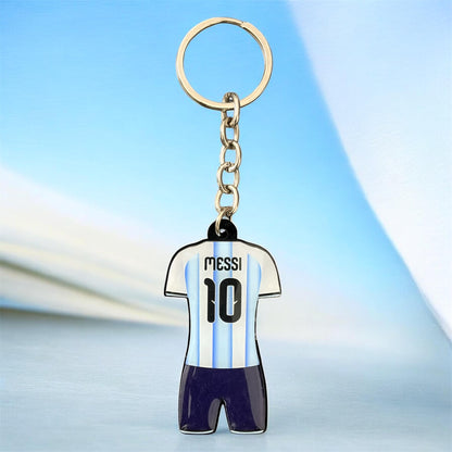 Argentina No. 10 Football Jersey Keychain – Messi Inspired Mini Shirt Key Ring