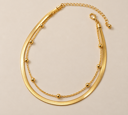 Women's Gold Double-Layer Chain Necklace