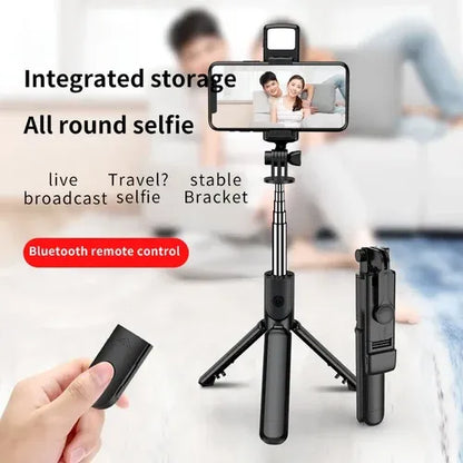 R1S Extendable 3 in 1 Selfie Stick Tripod with Bluetooth Remote Included and Rotatable