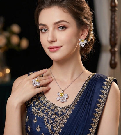 Luxury Women's Zircon Bow-Knot Jewelry Set