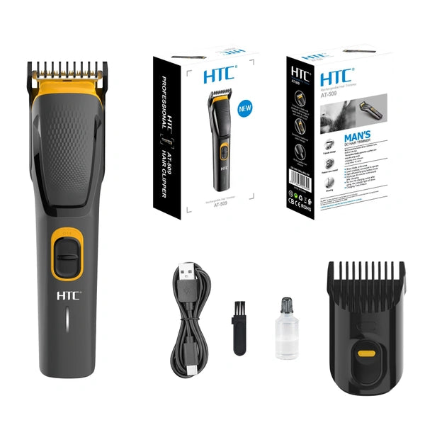 Professional Hair and Beard Trimmer USB Rechargeable HTC AT-509