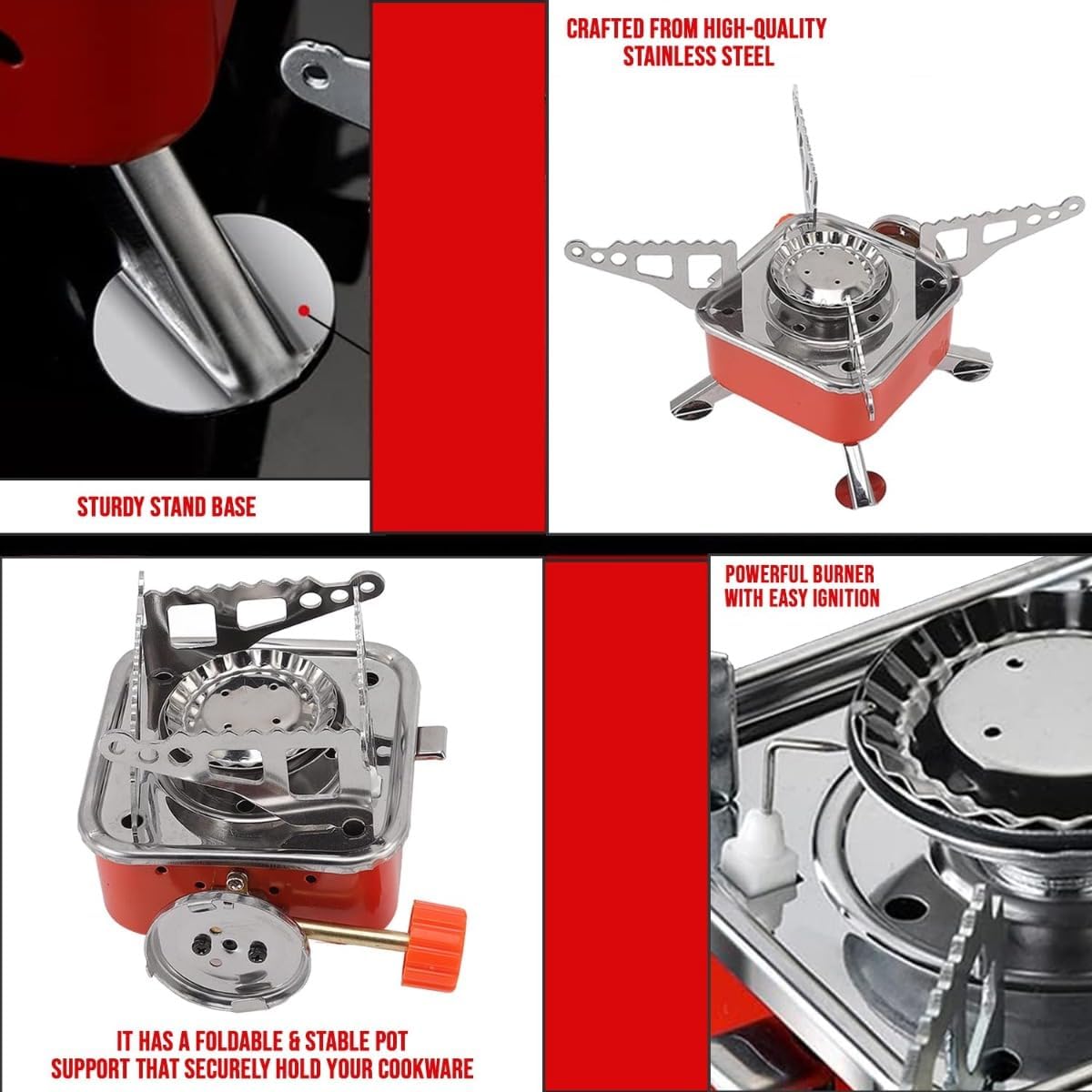 Mini Camping Gas Stove, Portable Card Type Stove With Folding Furnace
